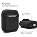 YUPING AirPods case Silicone protective cover with 2 Anti-lost Strap,2 Pairs of Ear Hook and 1 Headphone Case for Apple AirPods (6PACK)-Black