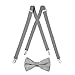 Silver Suspender & Bow tie Set (Adult)