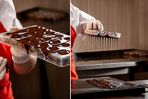 Polycarbonate Chocolate Mold by NuEmporia for Pralines, Truffles, Sweets, Candies, Bonbons. Rose Shape. Food Safe, BPA-Free Polycarbonate Plastic.