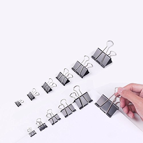 image for AWOPEN Binder Clips Mini and Heavy duty Sizes Metal Paper Clamp For Pa