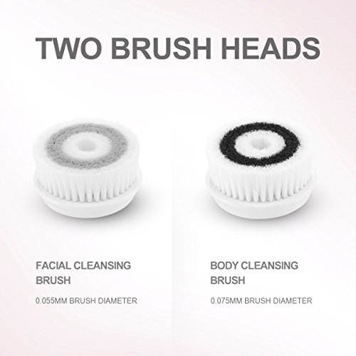 Face and Body Skin Cleansing Brush System with 3 Detachable Brush Heads and Handle – Scrub Microdermabrasion Exfoliator Brush for Deep Pore Cleansing,Removes Blackheads