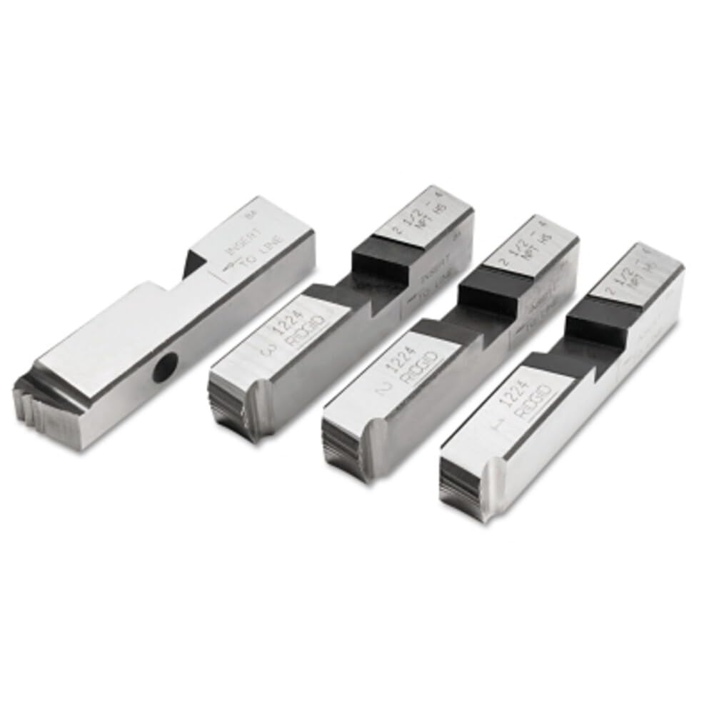 RIDGID 26192 Juego de troqueles para roscar tubos de 4 piezas, 2 1/2 pulgadas a 4 pulgadas, compatible con la máquina roscadora modelo 1224, para diestros, acero de alta velocidad