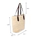 Myathle Summer Beach Handmade Tote Handbag Cotton Lining PU Leather for Ladies (Off-white)