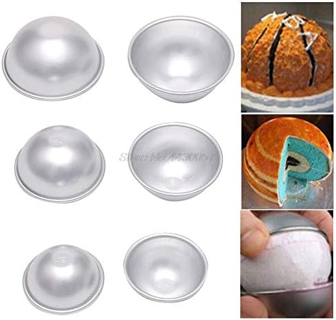 1 Pair 2Pcs Ball Aluminum Semicircle Sphere Bath Bomb Cake Pan Mold Baking Pastry Mould