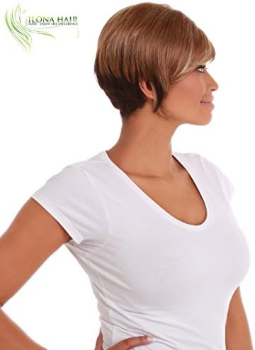 Mixed Colors Short Hair Wig Dark Brown and Blonde 100% Heat Friendly hair color DF4278 Multi-colored