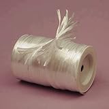 White Metallic Raffia Ribbon, 1/4