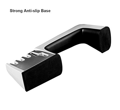 4 Stage Knife Sharpener and Scissors Sharpening System with Safe Handle & Non-slip Base, 4 in 1 Fast Sharpening Tool (Black)