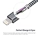 EverDigi 3Pack 6FT Lightning to USB Cable, Premium Nylon Braided Charging Cable Cord Compatible with iPhone 7/7 Plus/6/6s/6 plus/6s plus, iPhone 5/5s/5c,iPad, iPod & More (Black)