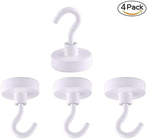 Magnetic Hooks,Musesland Strong 60LB Heavy Duty Neodymium Indoor/Outdoor Magnets Hook White Hanger