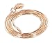 Gem Avenue 14k Rose Gold over Italian Sterling Silver 1mm Snake 22