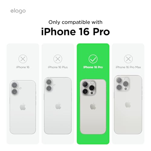 elago Magnetic Silicone Cover Compatible with iPhone 16 Pro Cover 6.3 inches Compatible with all MagSafe accessories - Built-in Magnets, Soft Grip Silicone, Shockproof (Black)