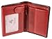 Visconti TR-34 Classic Tri Fold Wallet Passcase/ID Wallet made of Veg Tan Leather (Black/Red)