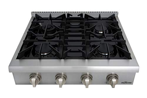 Thor Kitchen 30" Pro-Style Stainless Steel Rangetop, Gas Stove Top Cooker with 4 Sealed Burners and Light Up Control Knob-HRT3003U Cooktop, HRT3003-30 INCHES - Thumbnail 3