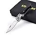SMTENG Outdoor Camping Hunting Folding Knives Utility German Steel Pocket Knife Black Ebony Log Handle with Gift Box