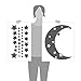 Moon and Stars Night Sky Vinyl Wall Art Decal Sticker Design for Nursery Room DIY Mural Decoration (Silver, 30x65 inches)