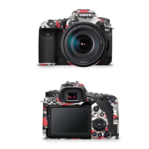 Glossy Glitter Camera Skin Compatible with Canon EOS 90D Camera (2019) - Red Ca…