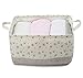 Cotton Collapsible Household Organizer Basket for Storage, Drawstring Closure with Handles, Lightweight for Toys, Dorm-room Storage Boxes, Flowers