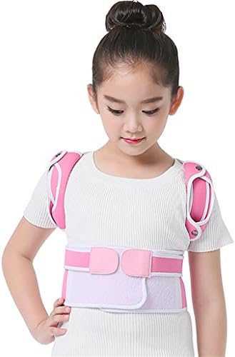 JZLV Posture Corrector Back Correction Therapy Belt Shoulder Brace Correct Posture Back Support children students , pink , s