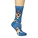 German Shepherd Dog Blue Cotton Ladies Socks, One Size, 9-11