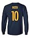 KING THREADS Barcelona Soccer Shirt Lionel Messi #10 Futbol Jersey Men's Long Sleeve T-Shirt