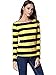 HUHOT Bumble Bee Costume Women's Cotton Black and Yellow Striped Shirt Odlaw Bumblebee Costume