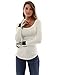 PattyBoutik Women's Scoop Neck Color Block Long Sleeve Blouse