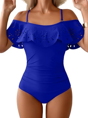 La Blanca Baby Girls Off Shoulder Ruffle One Piece Swimsuit, Multi