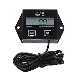 Timorn Tachometer for Small Engine,Inductive Hour Meter for 2 Stroke & 4 Stroke Small Engine, Replaceable Battery Waterproof Tachometer for Chainsaw Marine ATV Motorcycle UTV Engine (Black)