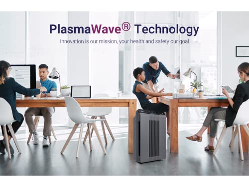 Winix 5300-2 Air Purifier for Allergy Sufferers, CADR 390 m³/h, 99 ㎡, Air Purifier for Smoking Rooms Against Allergies, Dust, Pollen, Pet Hair, Air Quality Display, Auto Sleep Mode, Black | PlasmaWave technology against allergies, dust, pollen and pet hair, air quality sensor, auto & sleep mode, smoking room