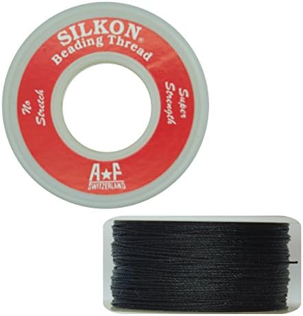 Silkon Bead Stringing Cord Size #2 Onyx Black - 20 Yard Spool. Made in Switzerland