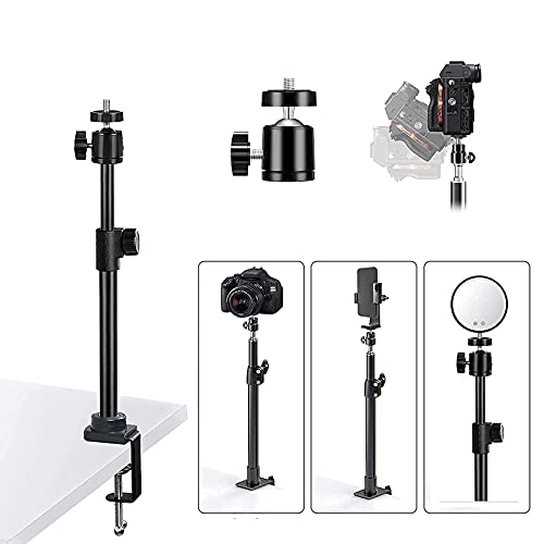 Desk Camera Mount Stand,Table Clamp Mount, Light Stand,cam Desk Mount, 360° Rotatable Ball