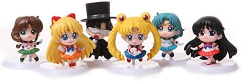 Game, Fun, 6pcs/set Cute Cartoon Sailor Moon Mars Jupiter Venus Mercury Q Version PVC Action Figure Model Toys Dolls, Toy, Play