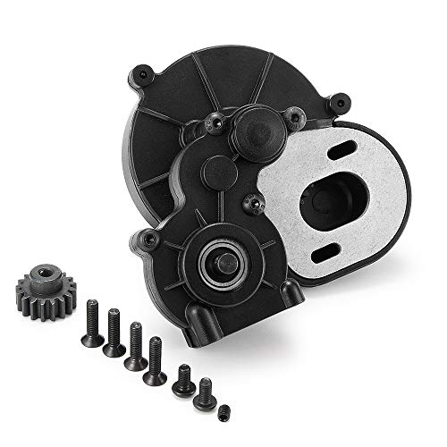 1/10 RC Car Truck Assembled Complete Center Gearbox Transmission Gearbox with Metal Motor Gear for Axial SCX10 SCX10 ii D90 90046 90047 RC Crawler Car,Plastic