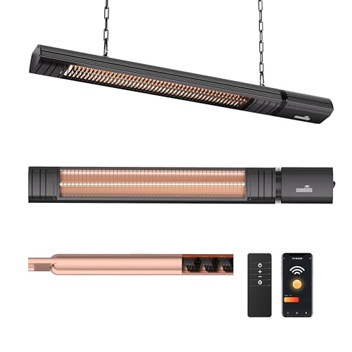 Ceiling Electric Outdoor Heater Wifi Control Wall-Mounted Hanging Patio 1500W Infrared 9