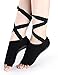 Aeiniweraabbcc Women Socks, for Barre/Yoga/Ballet/Pilates/Studio, Lace-Up, Non-Slip, Toeless, One Pair (black)