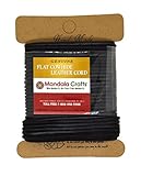 Mandala Crafts Flat Cowhide Genuine Leather String Cord Lace, Rawhide Strip for Jewelry Making, Clothing, Shoelaces, Baseball Gloves, and Saddles (2mm,8.75 Yards, Black)