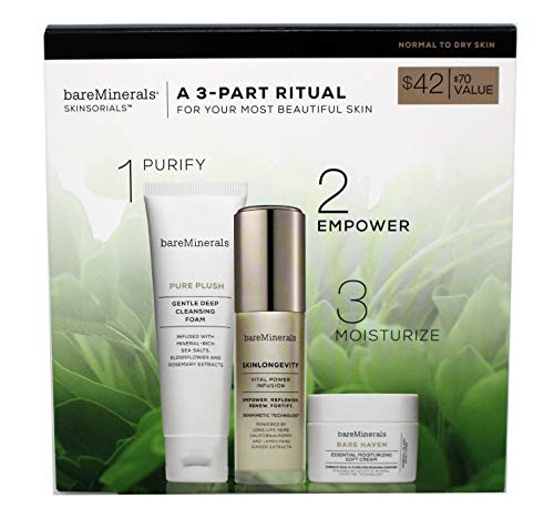 bareMinerals 3-Piece Skinsorials Purify Empower Moisturize for Normal to Dry Skin Set