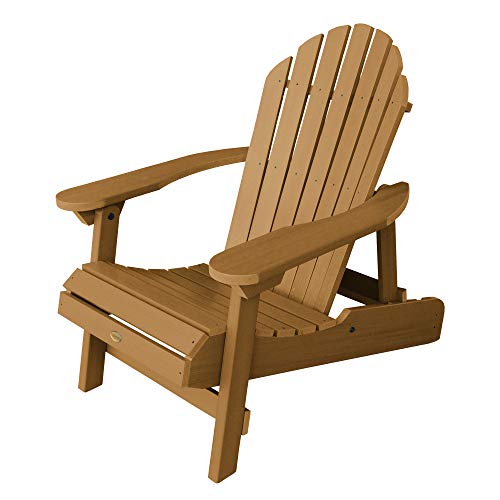 Highwood Hamilton Folding and Reclining Adirondack Chair, Adult Size, Toffee