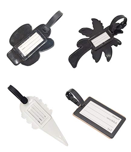 4 Pack Unique Luggage Tag Travel Suitcase Bag Summer Beach Series Identify Label with Loop by OVOV (4 PCS-C)