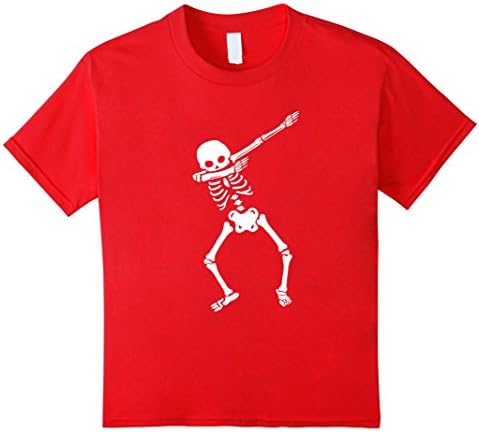 Kids Cool Dabbing Skeleton T Shirt Dab Hip Hop Funny Dance Gift 8 Red