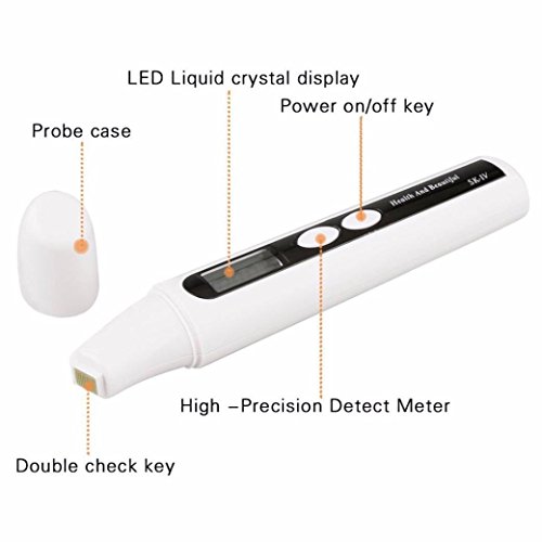 Ecosin Portable Skin Tester Sensor LED Digital Skin Face Moisture Meter Analyzer Monitor Tester Sensor