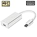 USB C(Thunderbolt 3 Compatible) to Mini DisplayPort Adapter 4K, Hamkot USB3.1 Type C to Mini DP Cable for Apple LED Cinema Display, HDTV, MacBook Series, ChromeBook, Samsung Galaxy (Silver)