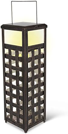 Everlasting Glow Home 23.5" H Rustic Brown Lantern, 7.28Inl x 7.28Inw x 23.62Inh