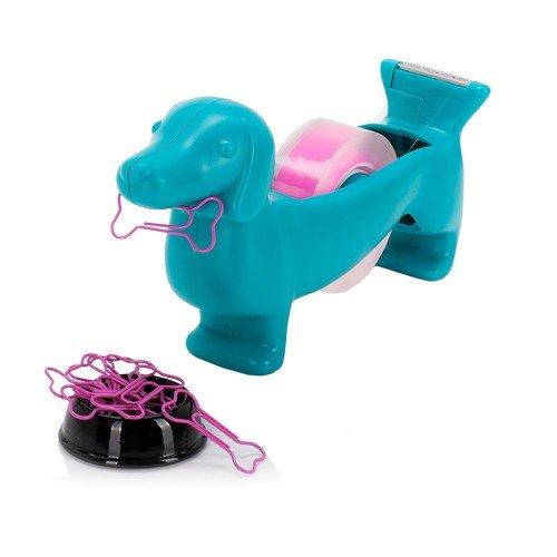 TOYSnPLAY Wiener Dog - Tape Dispenser & Paperclip Holder
