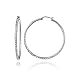 Sterling Silver Diamond Cut Round Hoop Earrings 30mm