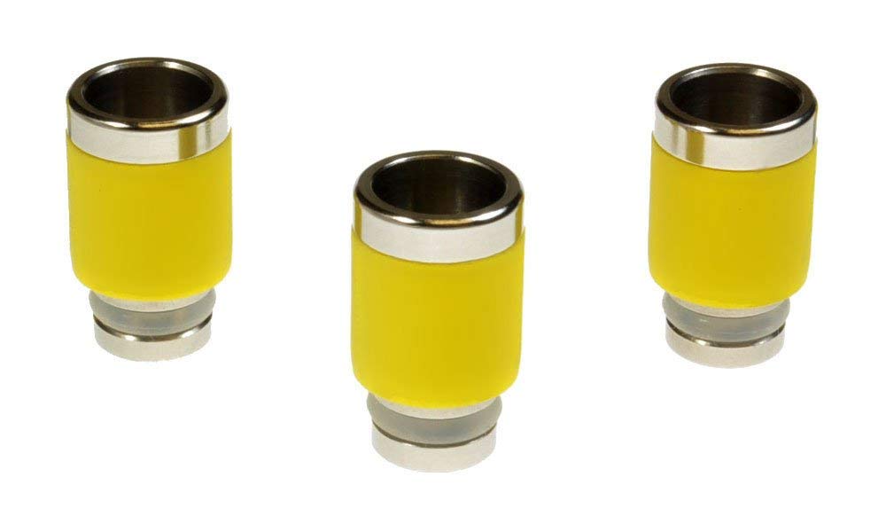 Armerah Stumpy 510 Drip Tip eCig Mouthpiece Short/Big PTFE/Stainless 3 Pack Yellow — image 1
