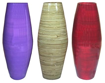 Uniquewise 27 5 In Red Tall Bamboo Decorative Floor Vase Home
