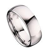 White Tungsten Carbide 8mm Polished Classic Wedding Ring