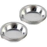 12pcs Makeup Palette Stainless Steel Small Round Paint Tray Artist Watercolours Paint Mixing Palette Tray