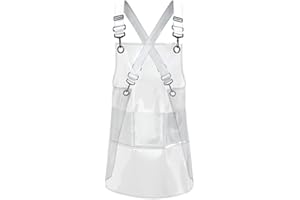 MIKI WELL Cross-back Adjustable Apron With 3 Pockets Hair Salon Work Apron for Hair Stylist (22.8” W 25.5” L)